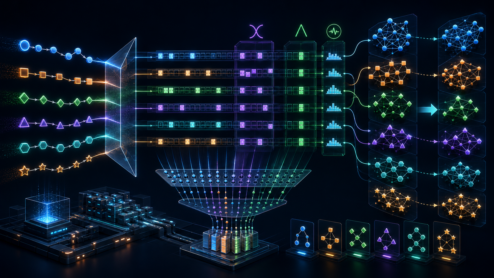 Directed graph paths are encoded into typed multi-hot bitsets, compared through XOR and intersection kernels, then assembled into similarity communities.